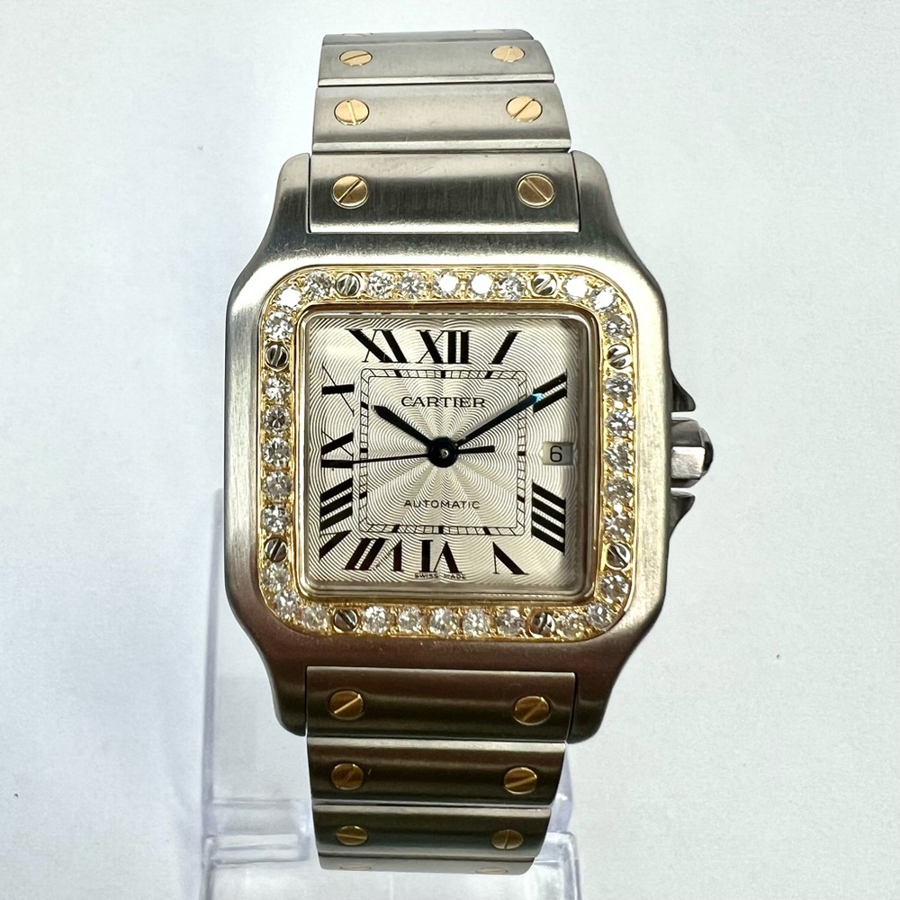 CARTIER SANTOS GALBEE 29mm Automatic 2 Tone 0.75TCW DIAMOND Watch NEW Model